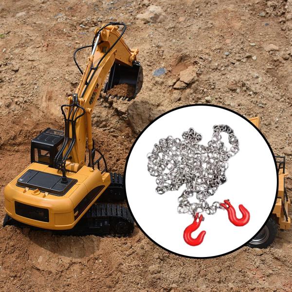 トレーラーフック付きRCトウフックチェーン簡単な設置メタル1/12 MN82 MN86SK-99Sモデルオフロードクローラーカー