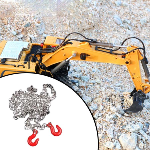 トレーラーフック付きRCトウフックチェーン簡単な設置メタル1/12 MN82 MN86SK-99Sモデルオフロードクローラーカー