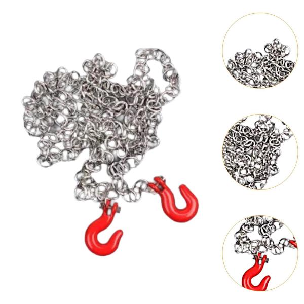 トレーラーフック付きRCトウフックチェーン簡単な設置メタル1/12 MN82 MN86SK-99Sモデルオフロードクローラーカー