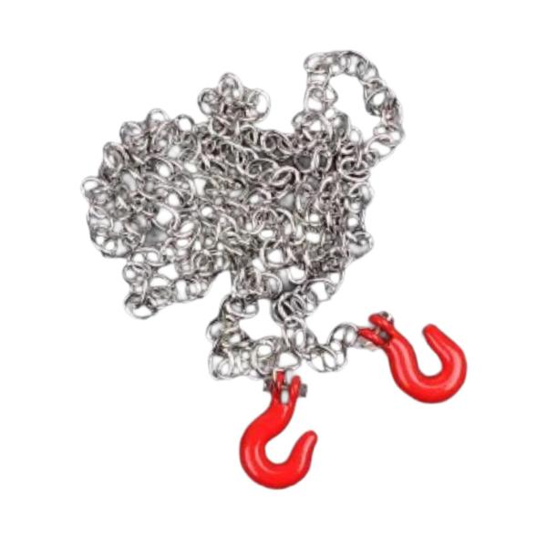 トレーラーフック付きRCトウフックチェーン簡単な設置メタル1/12 MN82 MN86SK-99Sモデルオフロードクローラーカー