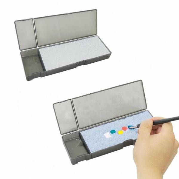 ウェットパレットペイントパレットガッシュミキシングトレイコンパクトモデル着色ウェットトレイ