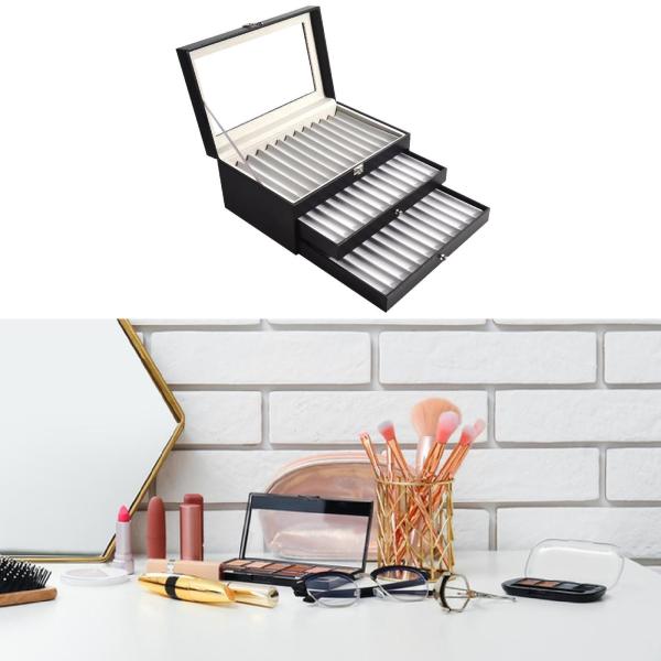 ペンディスプレイボックス プレミアム多目的ペンコレクションケース ショップ 自宅学習用 36グリッド ブラック グレー