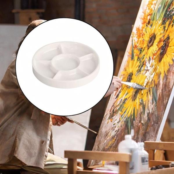 6スロットの水彩絵の具パレット。実用的なパレット。蓋なしで簡単に色を混ぜることができます。