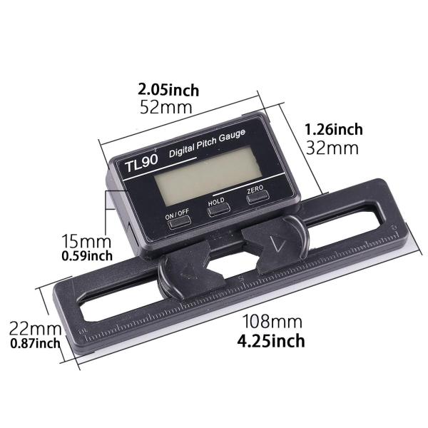 デジタルピッチゲージ RC ロガー エネルギー効率の高い 250-800mm ピッチゲージ 電子レベル RC 飛行機 ヘリコプター モーターマウント用