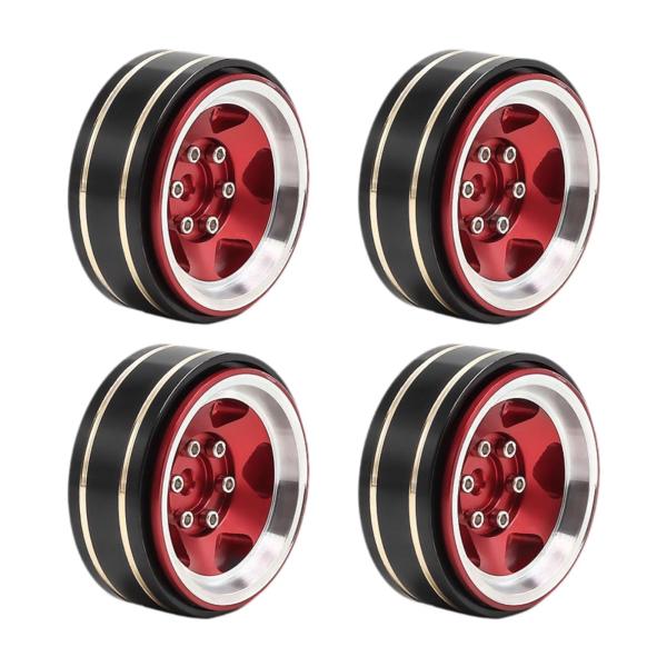 4 個 1.3インチ ビードロックホイールリム 幅1.5cm SCX24 1/18 RC