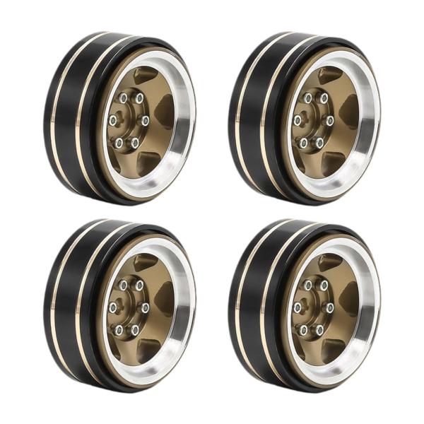 4 個 1.3インチ ビードロックホイールリム 幅1.5cm SCX24 1/18 RC