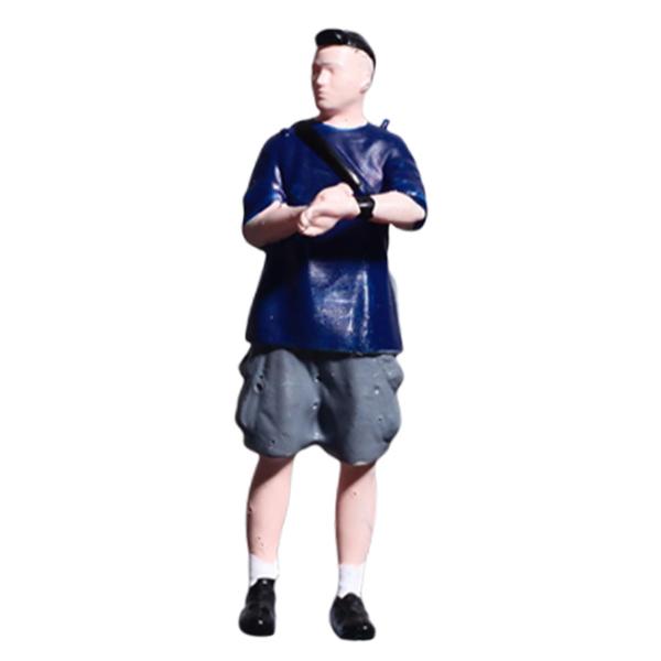 1/64 ミニチュアフィギュアコレクション ドールハウスアクセサリー ミニチュア人形 男性 ブルー