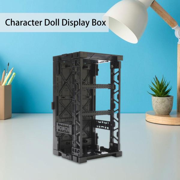 アニメモデルディスプレイ収納ケース 連結ディスプレイベースアクセサリー コレクター向け ブラック 多機能 2.1x3.5x7.4インチ
