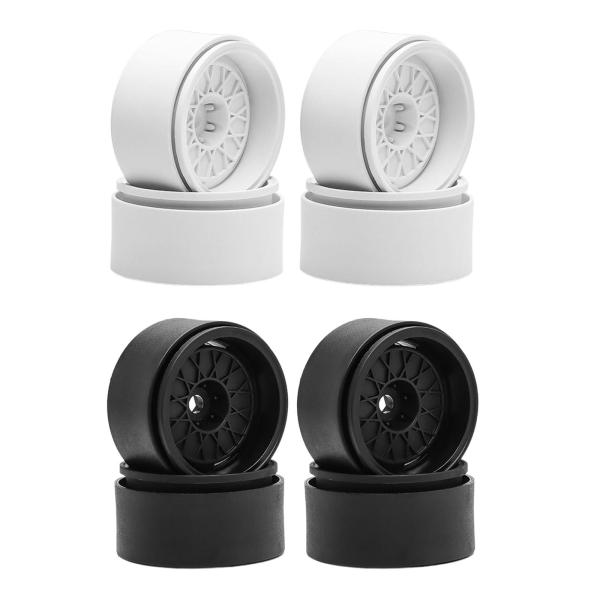 1:10 1:12 RCリモートコントロール車両用交換用ホイールリム4個入り（ブラック）