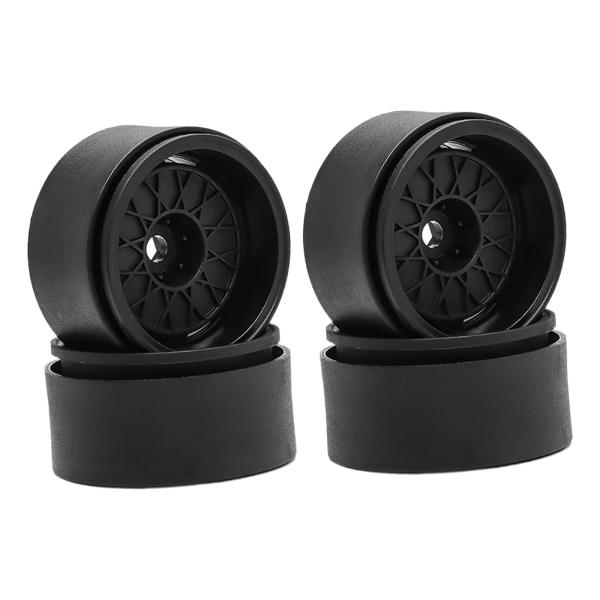 1:10 1:12 RCリモートコントロール車両用交換用ホイールリム4個入り（ブラック）