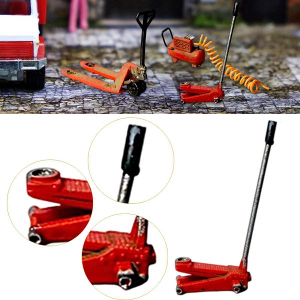 1/64 ジオラマ ガレージツール シーンモデル 手描き樹脂フィギュア 修理ツール 油圧ジャッキ