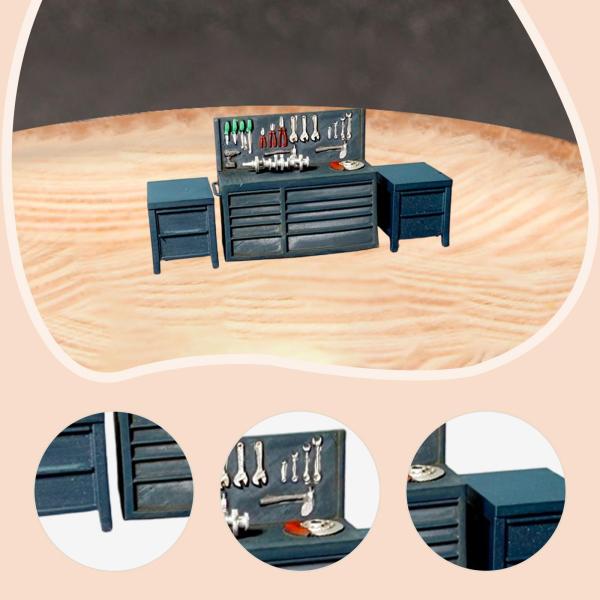 1/64スケール ガレージジオラマアクセサリー ハンドペイント樹脂フィギュア ガレージ用品 ツールテーブル