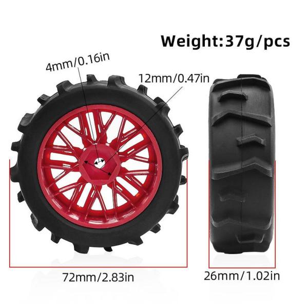 RCオフロードサンドタイヤ 4個入り 1/14スケールアクセサリー用交換用