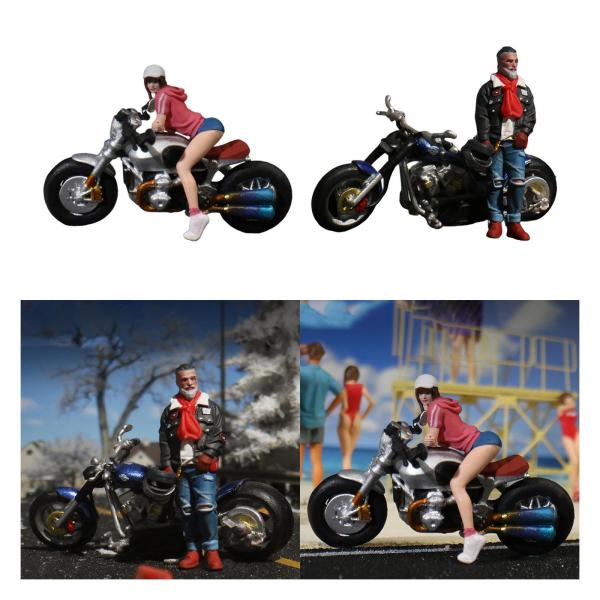 1:64 ミニチュアフィギュア バイクライダー DIYプロジェクト 塗装済み