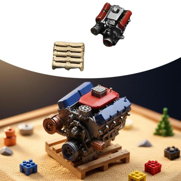 1:64スケール カーガレージモデル アクセサリー おもちゃ 修理工場 建築 子供用 赤