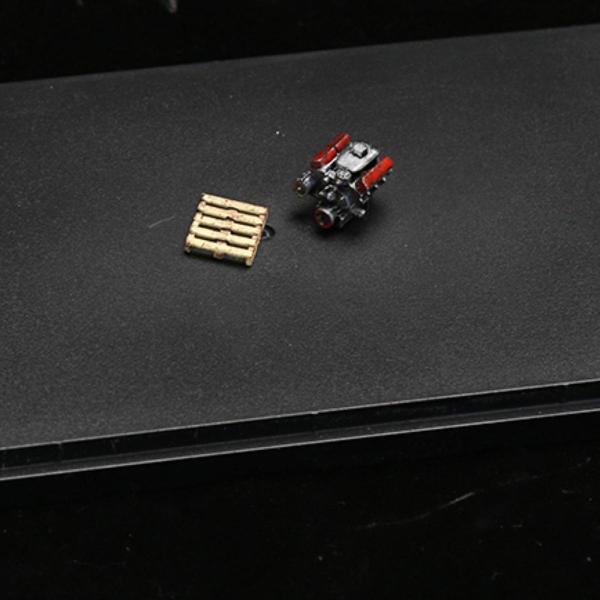 1:64スケール カーガレージモデル アクセサリー おもちゃ 修理工場 建築 子供用 赤