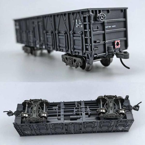 1:75 列車アクセサリー モデルオーナメント ホームデコレーション 子供用 ミニチュア 車両 ブラック オープンワゴン