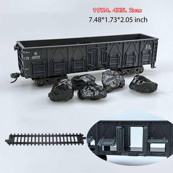 1:75 列車アクセサリー モデルオーナメント ホームデコレーション 子供用 ミニチュア 車両 ブラック オープンワゴン
