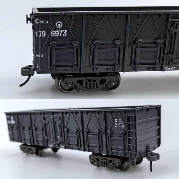 1:75 列車アクセサリー モデルオーナメント ホームデコレーション 子供用 ミニチュア 車両 ブラック オープンワゴン