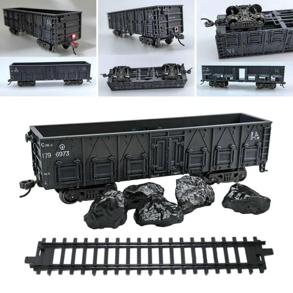 1:75 列車アクセサリー モデルオーナメント ホームデコレーション 子供用 ミニチュア 車両 ブラック オープンワゴン