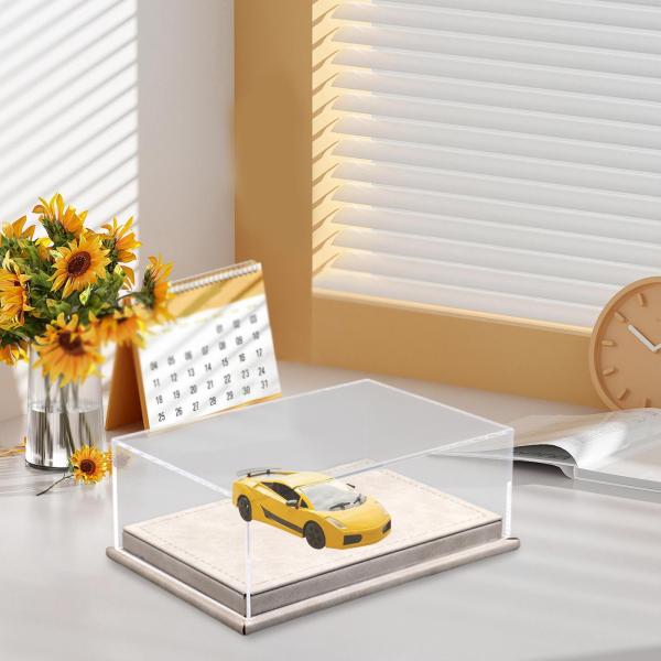 モデルカーディスプレイケース 1:64 ダイキャストカー用ディスプレイボックス アートモデル車両 ベージュ