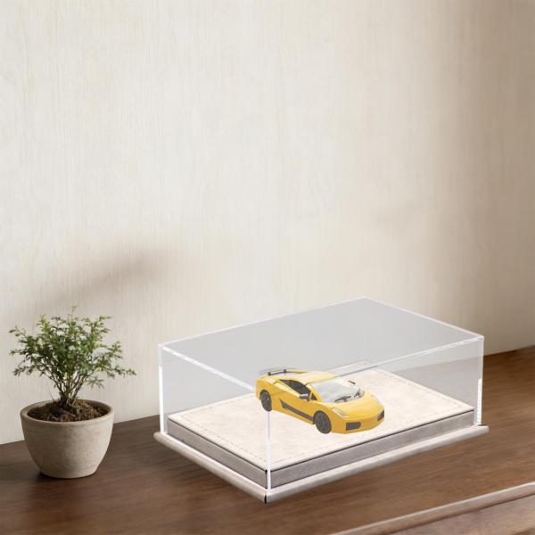 モデルカーディスプレイケース 1:64 ダイキャストカー用ディスプレイボックス アートモデル車両 ベージュ