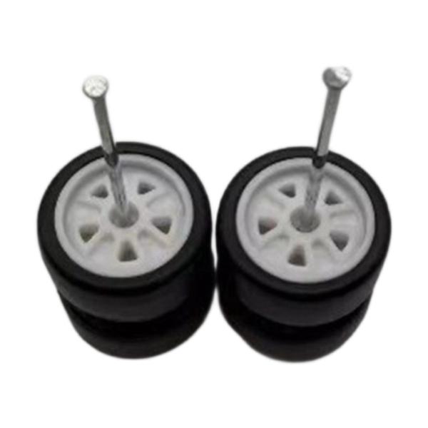 1/64 RCカー用ホイールとタイヤ2個入り 頑丈な直接交換用スペアパーツアクセサリー ホワイト