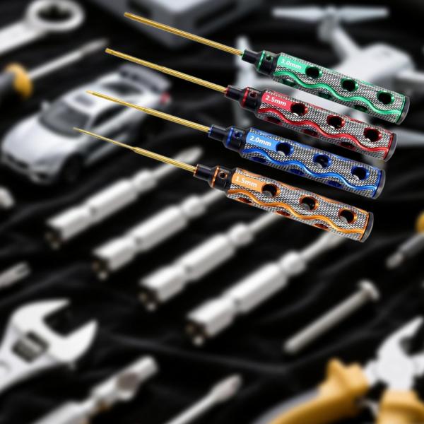 4 個入り 六角ドライバーセット、に適用 RCツール、頑丈なモデルカーメンテナンスツール、に適用 RCカーヘリコプタードライバー