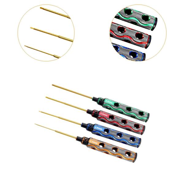 4 個入り 六角ドライバーセット、に適用 RCツール、頑丈なモデルカーメンテナンスツール、に適用 RCカーヘリコプタードライバー