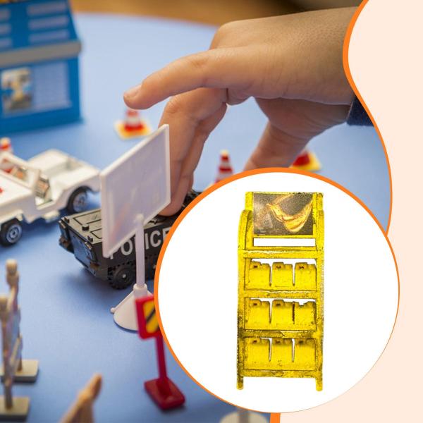 1:64 オートオイルラックモデル 樹脂製 自動車修理工場 シーン装飾 電車レイアウト用 イエロー