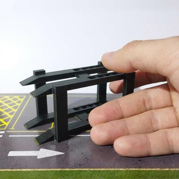 1/64スケール カーディスプレイスタンド ガレージシーン小道具 マイクロランドスケープ パーキングラック 2段 ブラック