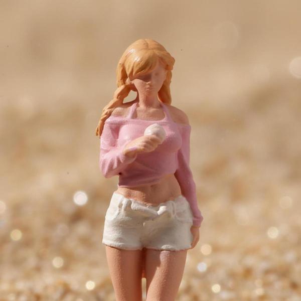 1/64 ビーチガールフィギュア ミニチュアシーン リアルなジオラマ