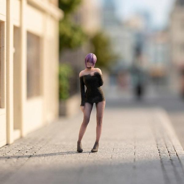 1/64 ミニチュアフィギュアモデルジオラマデスク装飾樹脂砂テーブルオーナメント風景ギフト手描き少女フィギュアモデル
