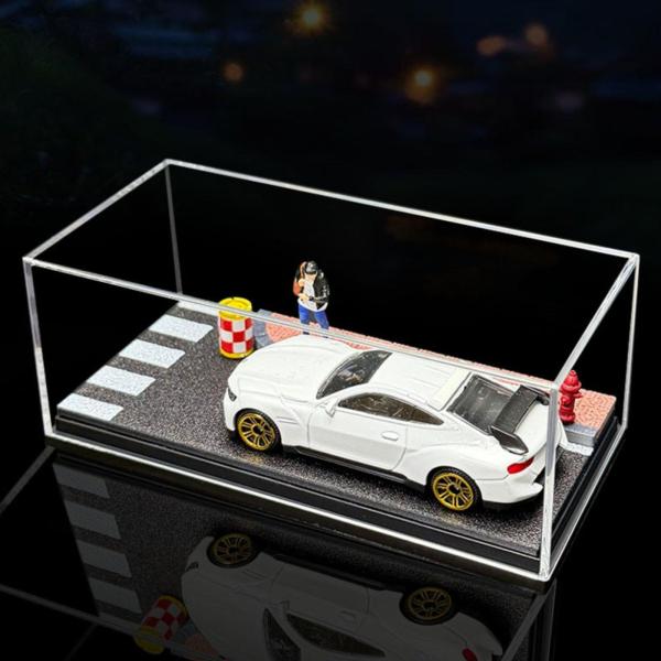 1/64 ストリートディスプレイケース風景防水滑り止めミニチュアフィギュアおもちゃ車ガレージ収納ケースDIYオフィスデスクトップ用