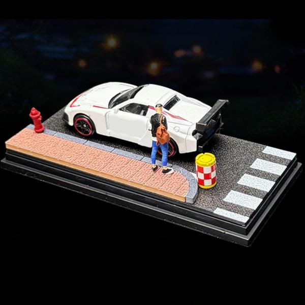 1/64 ストリートディスプレイケース風景防水滑り止めミニチュアフィギュアおもちゃ車ガレージ収納ケースDIYオフィスデスクトップ用