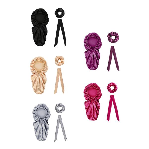 ロングカーリーヘアパープルのための快適なシルキーなロングサテンボンネットスリープキャップ