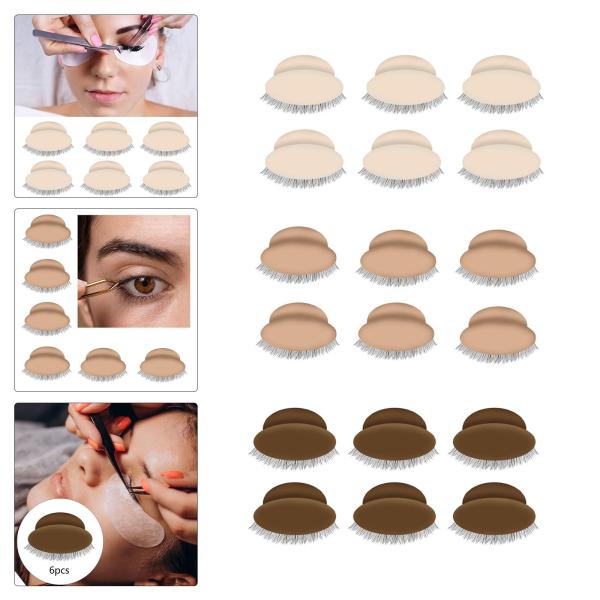 初心者のピンクのための6個のまつげエクステメイクアップツール交換用品