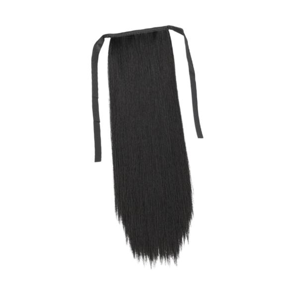 ラップアラウンド ストレート ドローストリング ポニーテール エクステンション ロング レディース ガールズ 45cm