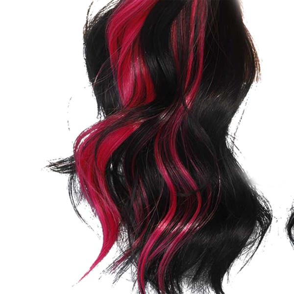 21 インチ ロング ウェーブ カール かつら 合成繊維 エレガント のために デート 結婚式 パーティー ローズレッド ハイライト