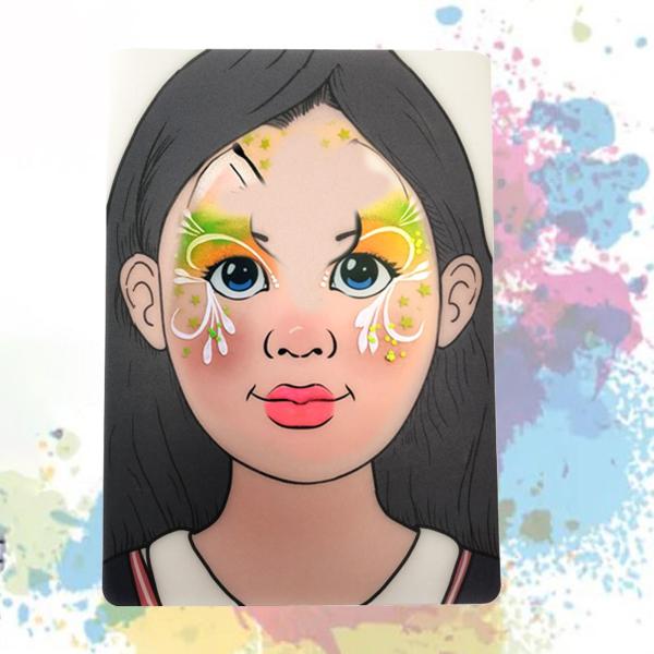 顔練習ボード 再利用可能 洗える メイクアップアーティスト カラーメイクアップテンプレート 女の子