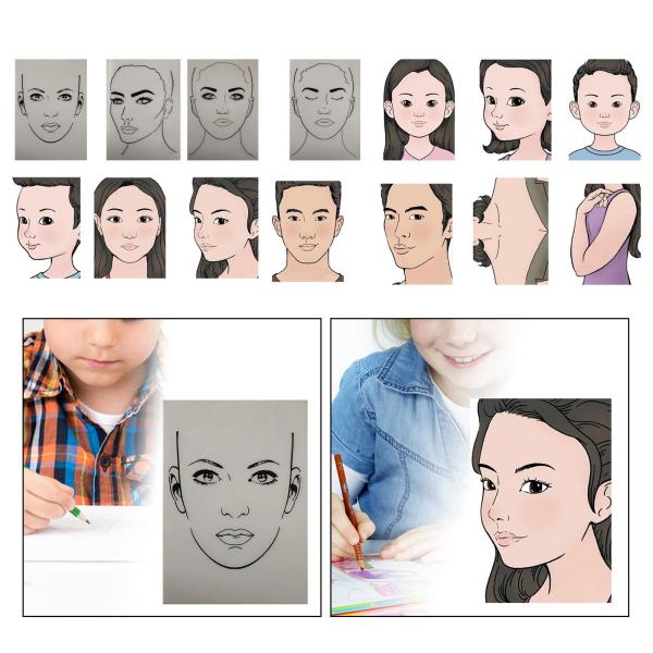 Faces 練習ボード 子供用 ペイントガイド フェイスペインティング ステンシル 洗える スタイル A