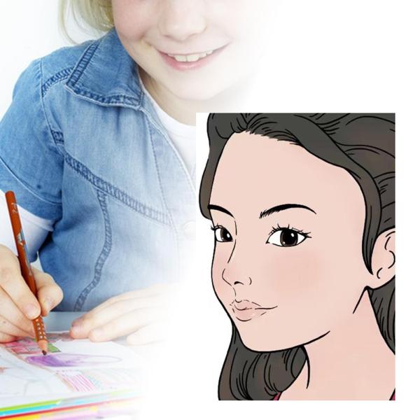 Faces 練習ボード 子供用 ペイントガイド フェイスペインティング ステンシル 洗える スタイル J