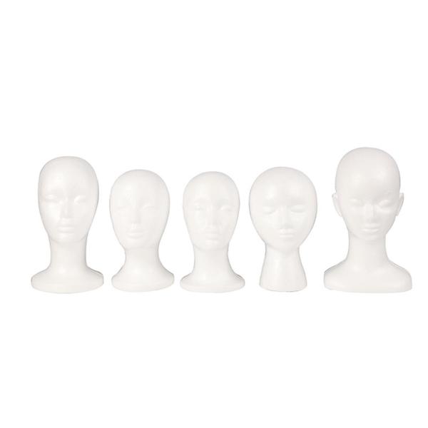 フォームマネキンヘッドホワイトホルダーヘアピーススタンドホームヘアピースヘッドセットスタイル C