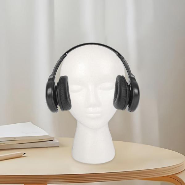 フォームマネキンヘッドホワイトホルダーヘアピーススタンドホームヘアピースヘッドセットスタイル E