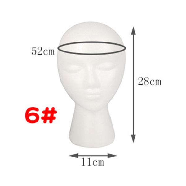 フォームマネキンヘッドホワイトホルダーヘアピーススタンドホームヘアピースヘッドセットスタイル E