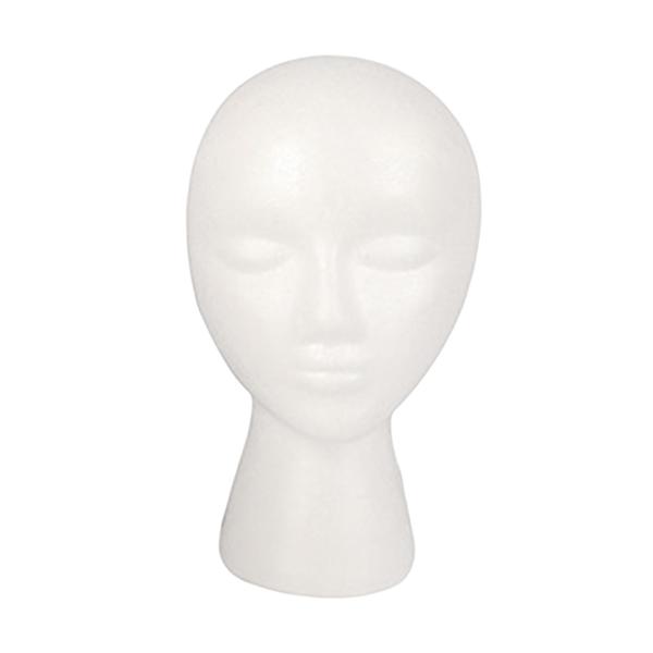 フォームマネキンヘッドホワイトホルダーヘアピーススタンドホームヘアピースヘッドセットスタイル E