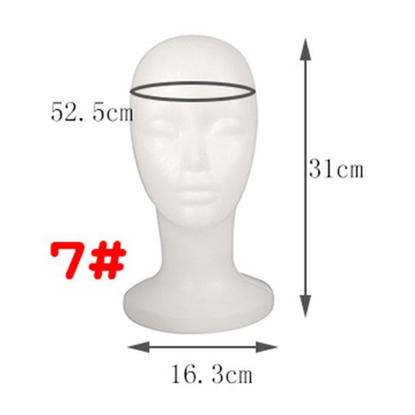 フォームマネキンヘッドホワイトホルダーかつらスタンド家庭用ヘアピースヘッドセットスタイル F