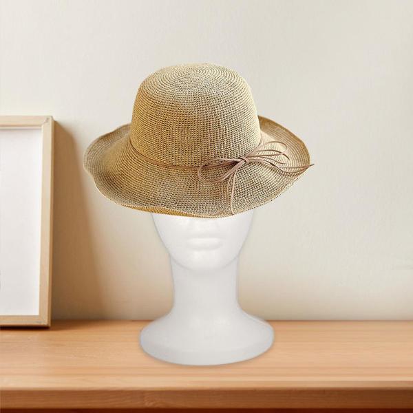 フォームマネキンヘッドホワイトホルダーかつらスタンド家庭用ヘアピースヘッドセットスタイル F