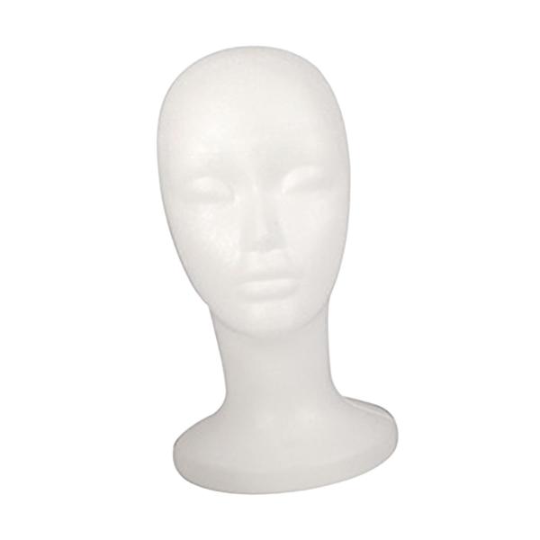 フォームマネキンヘッドホワイトホルダーかつらスタンド家庭用ヘアピースヘッドセットスタイル F