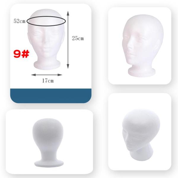 フォームマネキンヘッドホワイトホルダーヘアピーススタンド家庭用ヘアピースヘッドセットスタイル G